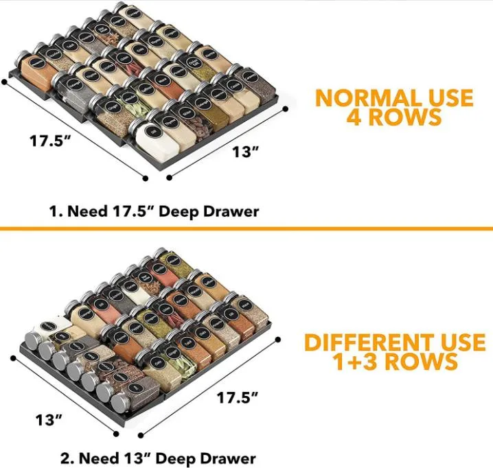 Amazon′ S New Stepped Iron Seasoning Rack Drawer Storage American Style Spice Rack Drawer Organizer