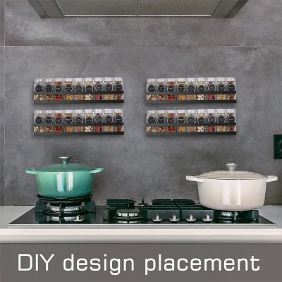 Vendita calda 2 pezzi confezione da cucina sottomensola portaspezie scaffale da parete organizer vassoio portaoggetti per cucina bagno dispensa balcone